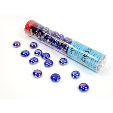 CHX 01176 Iridized Dark Blue Glass Stones Tube