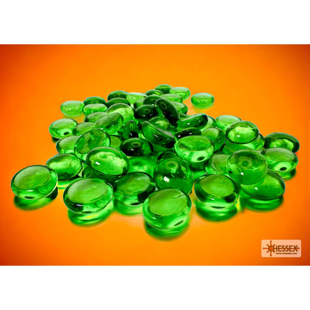 CHX 01145 Translucent Green Glass Stones Tube