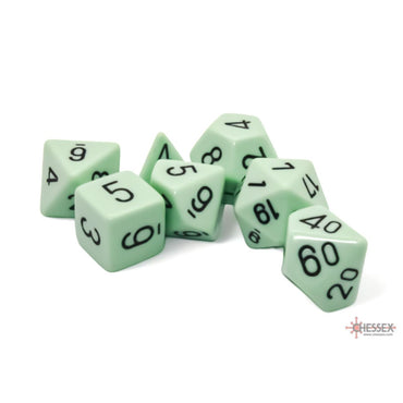 CHX 25465 Opaque Polyhedral Pastel Green/black 7-Die Set