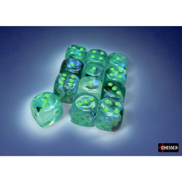 CHX 27795 Borealis Kelp/light green Luminary 16mm d6 Dice Block (12 dice)