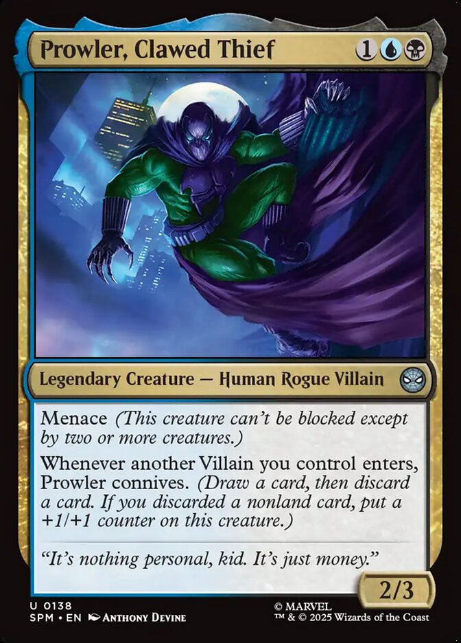 Prowler, Clawed Thief 138 (Marvel's Spider-Man)  - Foil