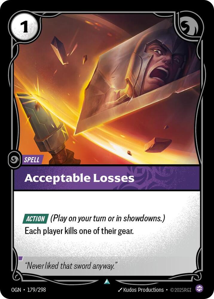 Acceptable Losses 179/298 (Origins)  - Foil