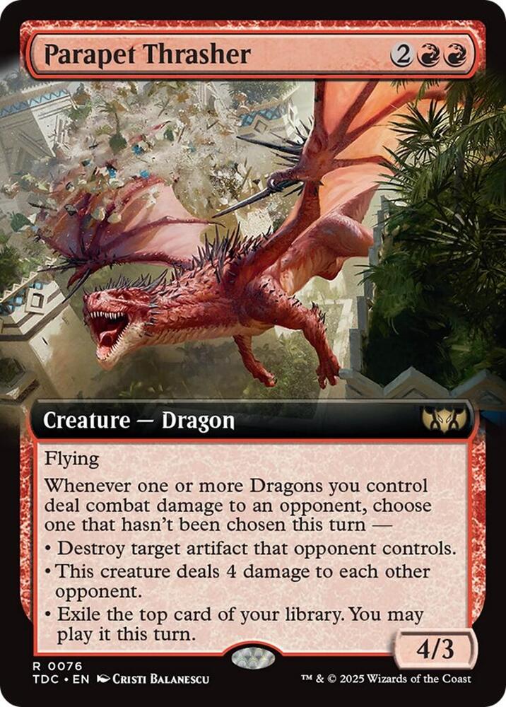 Parapet Thrasher 76/413 (Commander: Tarkir: Dragonstorm)  - Extended Art