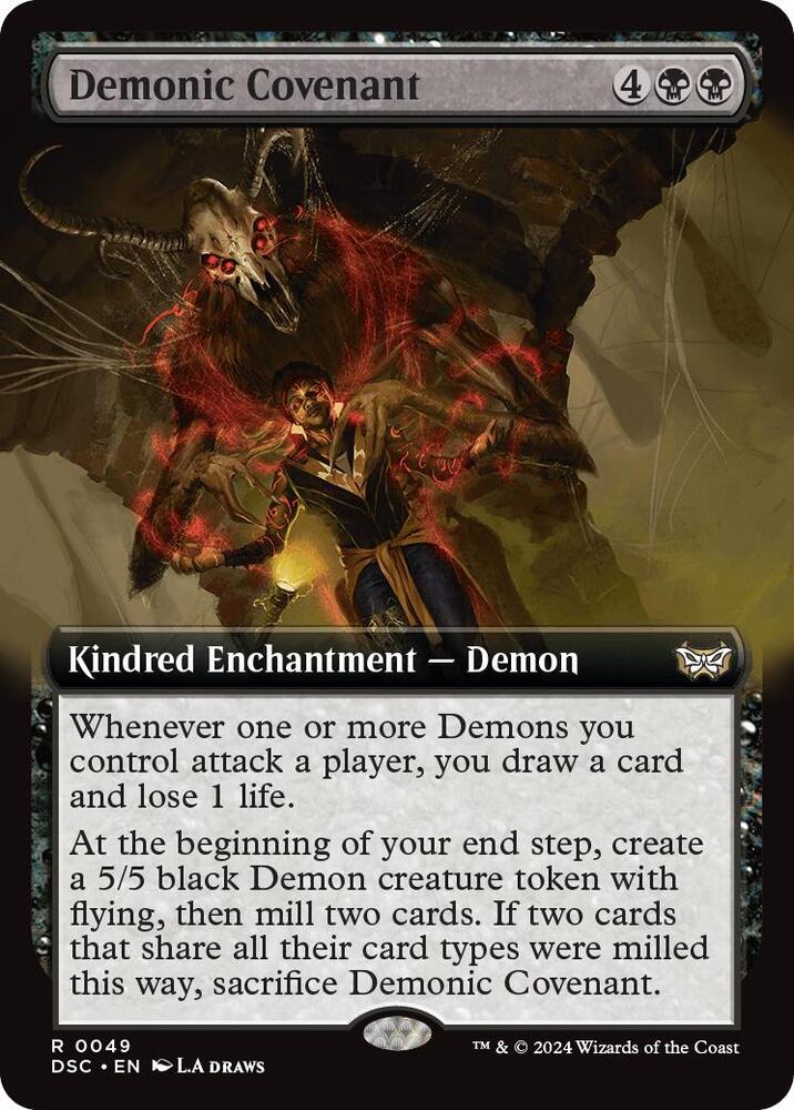 Demonic Covenant 49 (Commander: Duskmourn: House of Horror)  - Extended Art