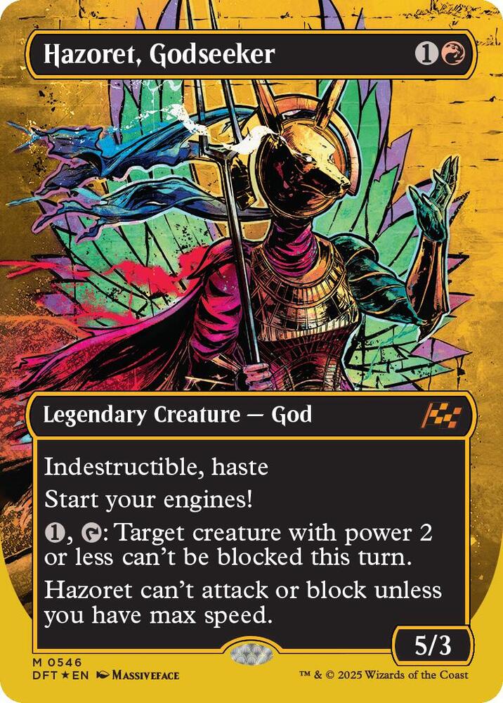 Hazoret, Godseeker 546/291 (Aetherdrift)  - Borderless First-Place Foil