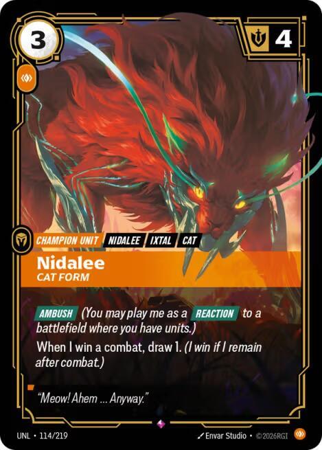 Nidalee - Cat Form 114/219 (Unleashed)  - Foil
