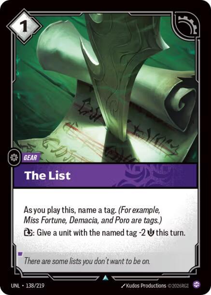 The List 138/219 (Unleashed) 
