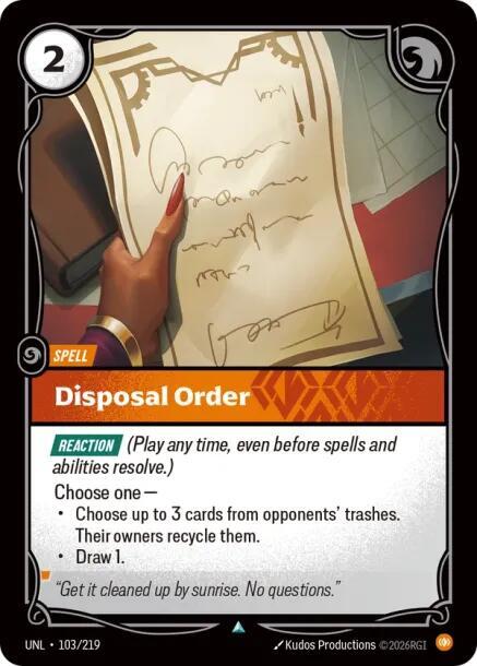 Disposal Order 103/219 (Unleashed)  - Foil