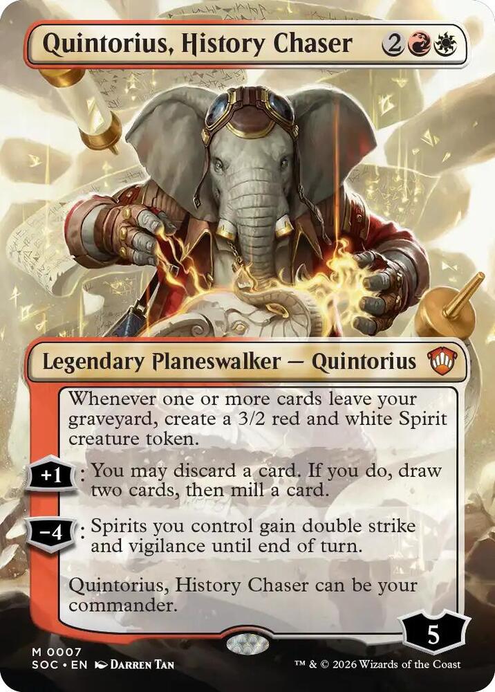 Quintorius, History Chaser 7 (Commander: Secrets of Strixhaven)  - Borderless