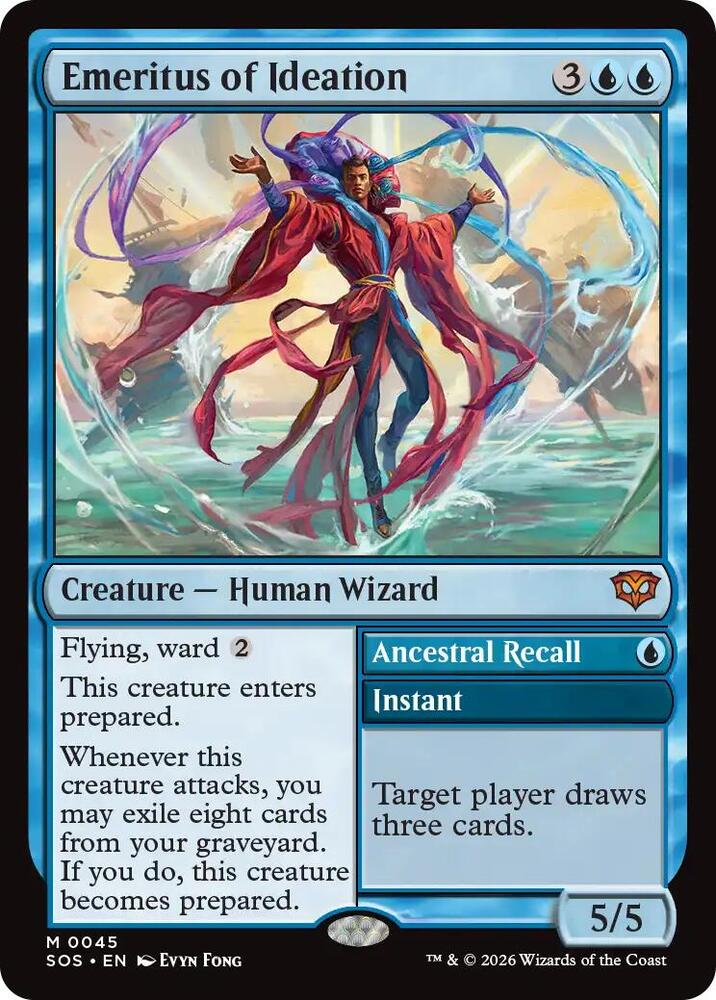 Emeritus of Ideation // Ancestral Recall 45 (Secrets of Strixhaven)  - Foil