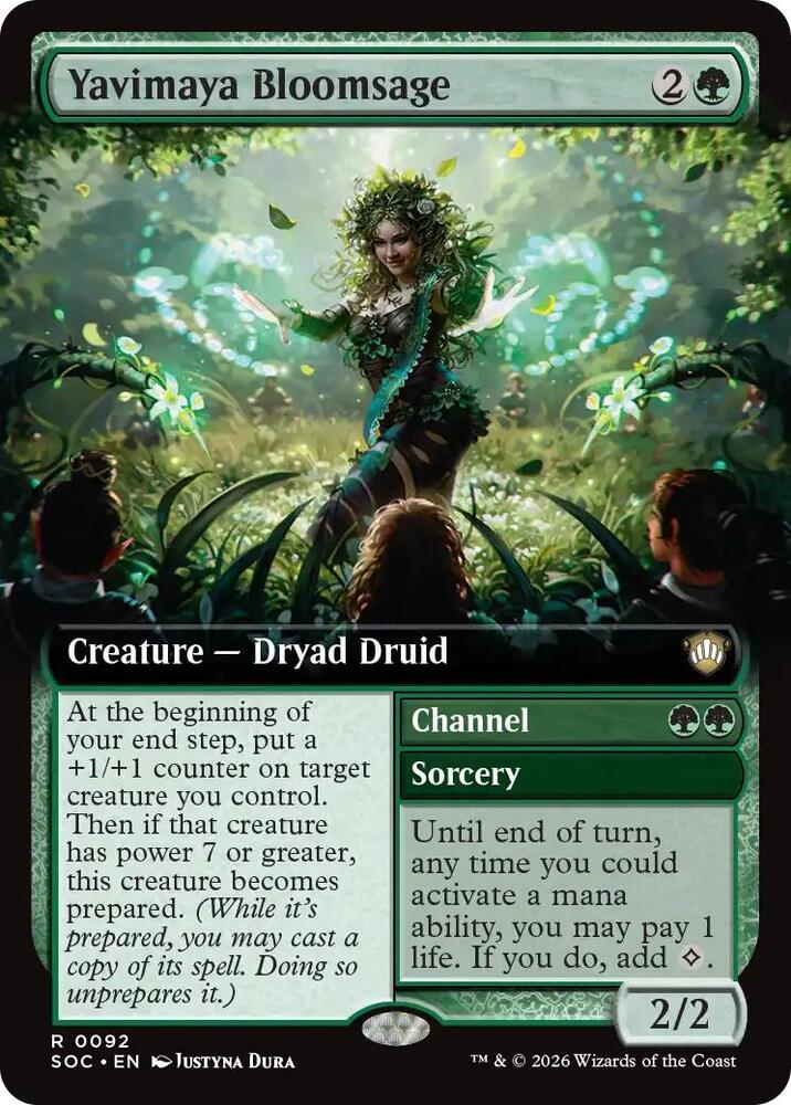 Yavimaya Bloomsage Extended Art 92 (Commander: Secrets of Strixhaven)  - Extended Art