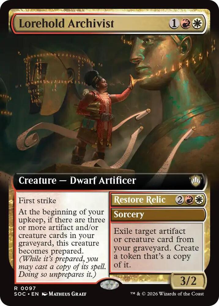 Lorehold Archivist // Restore Relic 97 (Commander: Secrets of Strixhaven)  - Extended Art