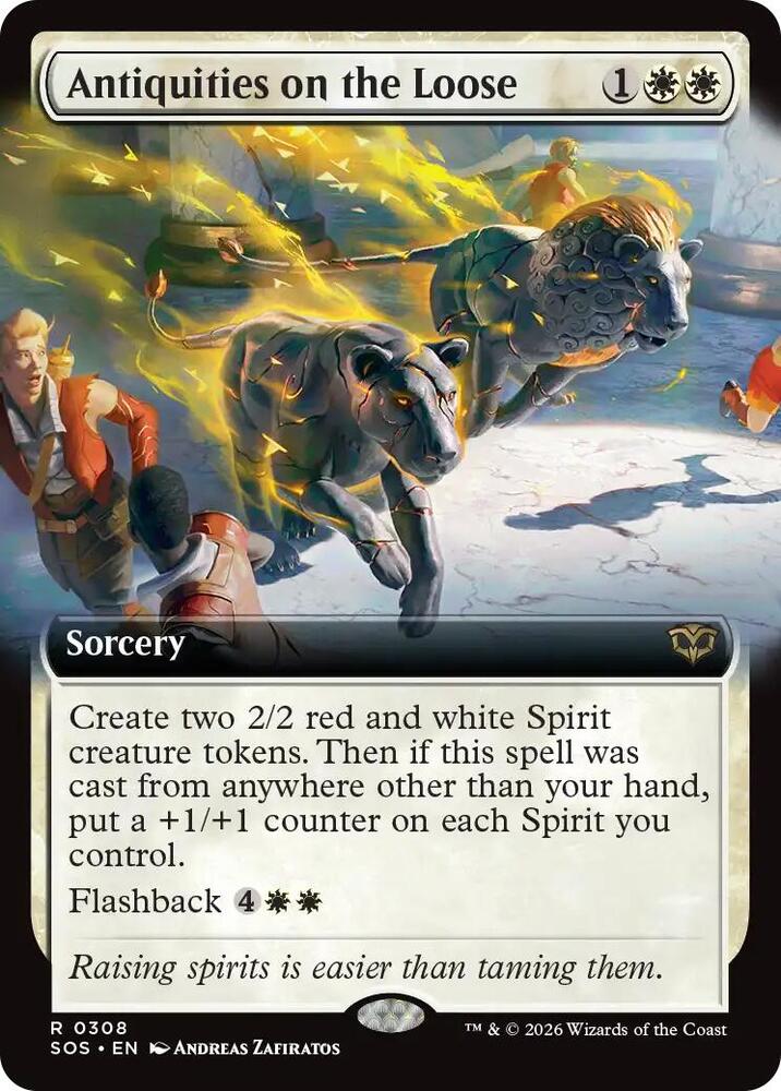 Antiquities on the Loose Extended Art 308 (Secrets of Strixhaven)  - Extended Art