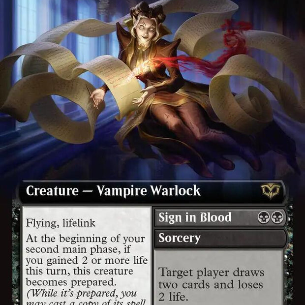 Scheming Silvertongue // Sign in Blood 329 (Secrets of Strixhaven)  - Extended Art Foil