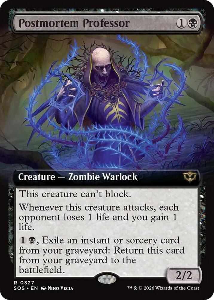 Postmortem Professor 327 (Secrets of Strixhaven)  - Extended Art Foil