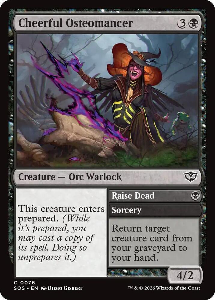 Cheerful Osteomancer // Raise Dead 76 (Secrets of Strixhaven)  - Foil