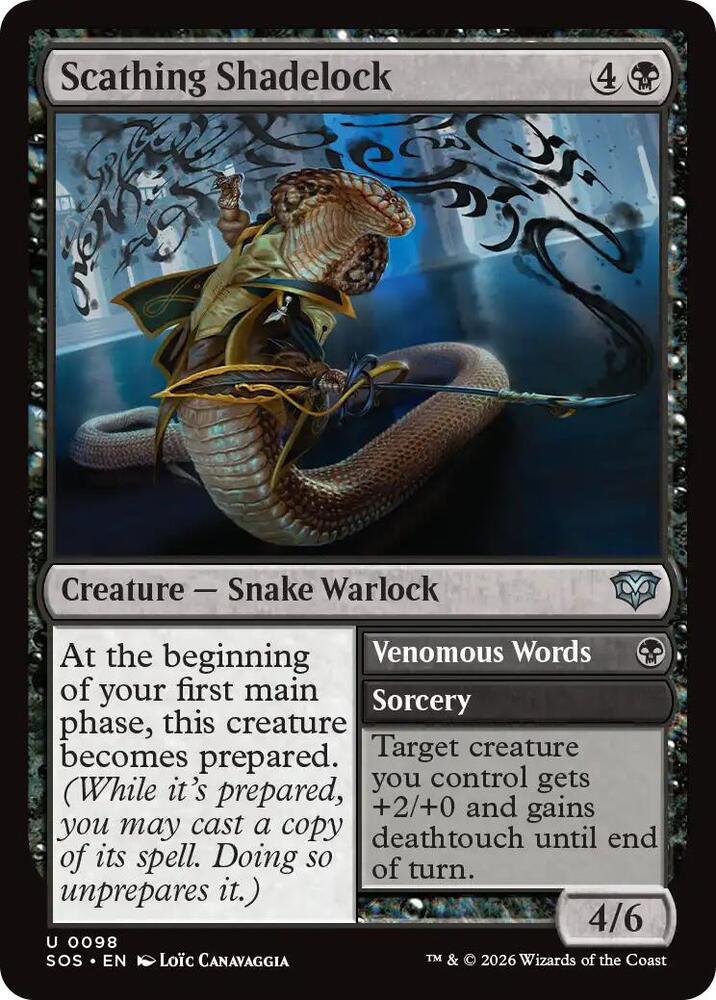 Scathing Shadelock // Venomous Words 98 (Secrets of Strixhaven)  - Foil
