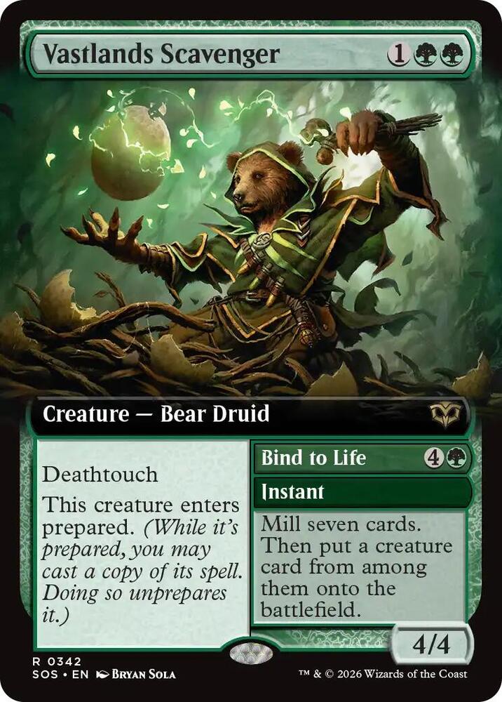Vastlands Scavenger // Bind to Life 342 (Secrets of Strixhaven)  - Extended Art