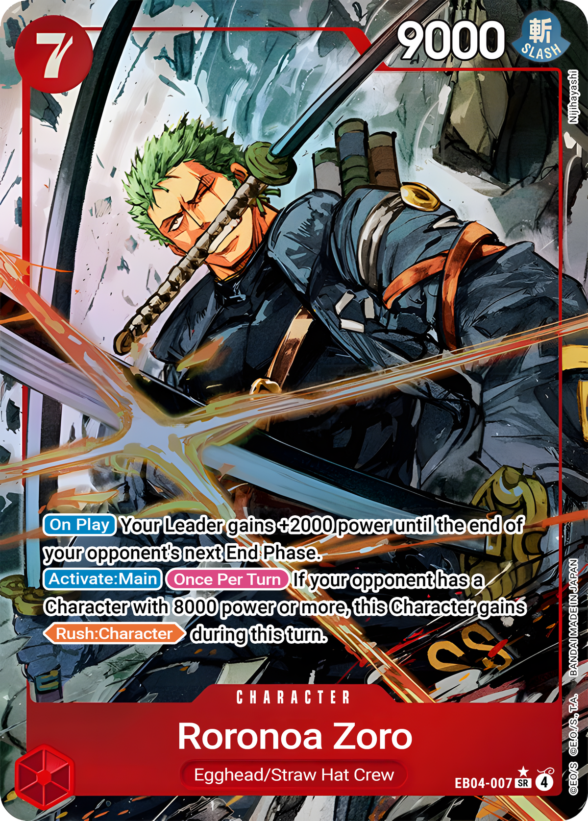 Roronoa Zoro EB04-007 (Adventure on Kami's Island)  - Alternate Art Foil