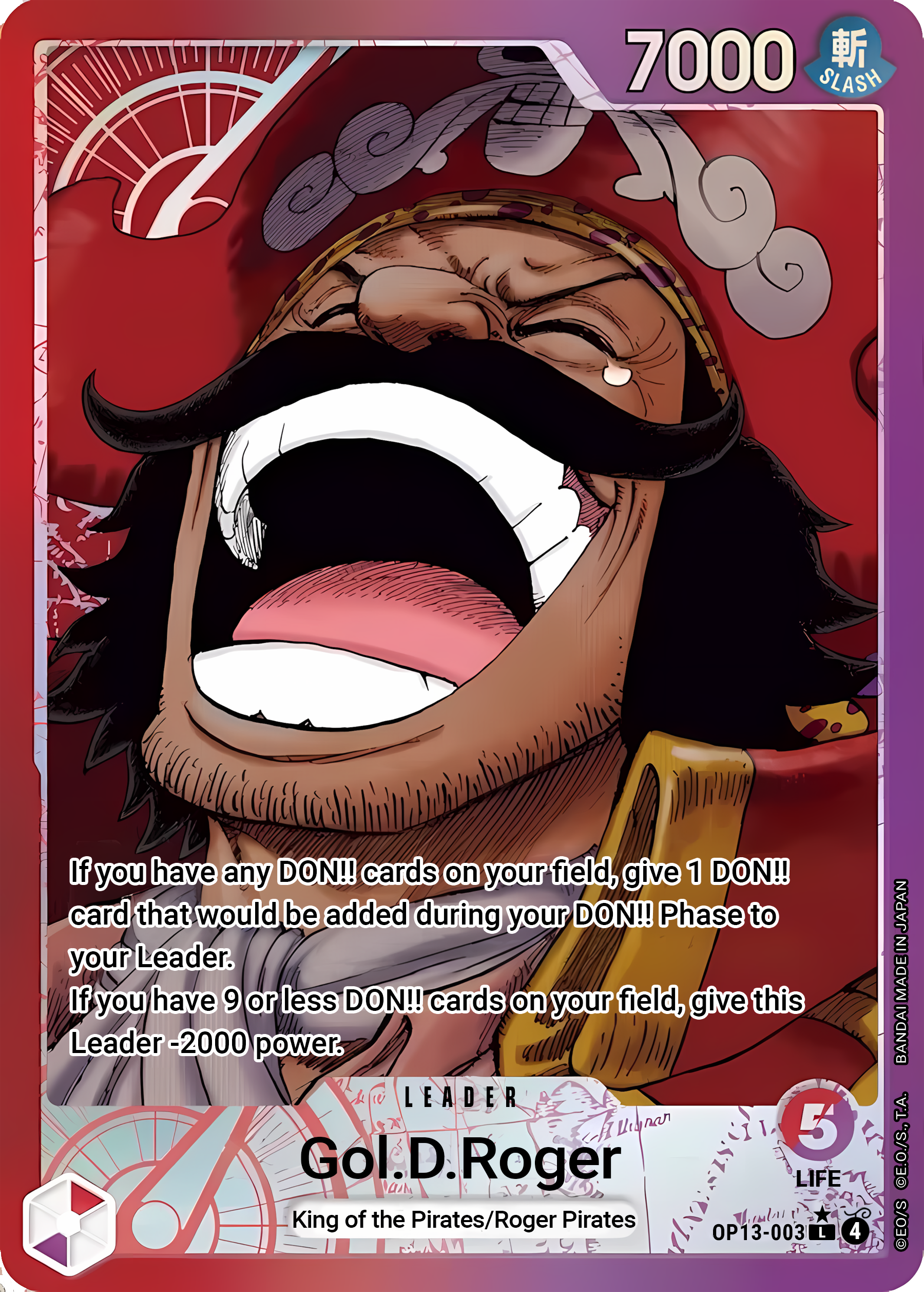 Gol.D.Roger OP13-003 (Carrying On His Will)  - Alternate Art Foil