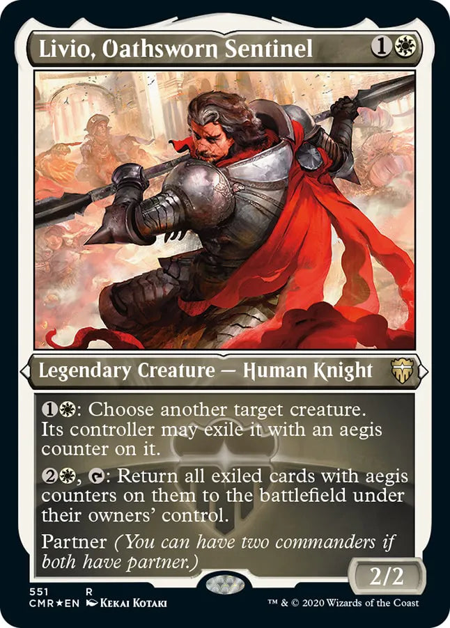 Livio, Oathsworn Sentinel 551 (Commander Legends)  - Etched Foil