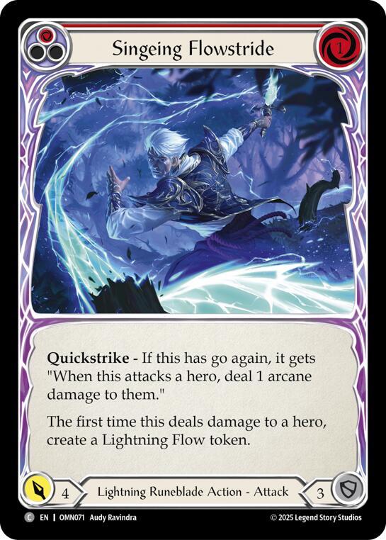 Singeing Flowstride OMN071 (Omens of the Third Age)  - Rainbow Foil