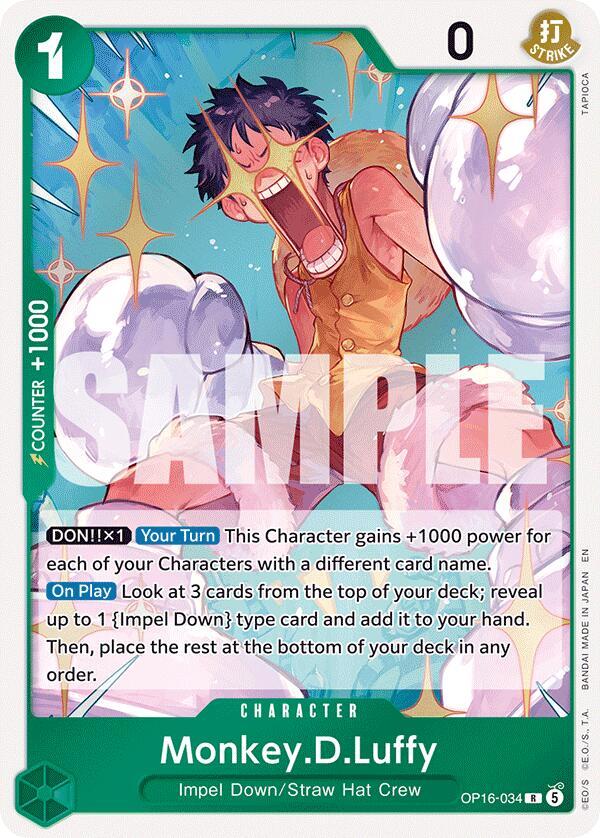Monkey.D.Luffy OP16-034 (The Time of Battle)  - Foil