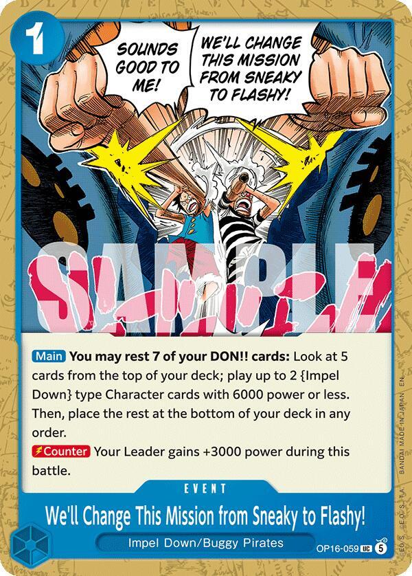 We'll Change This Mission from Sneaky to Flashy! OP16-059 (The Time of Battle) 