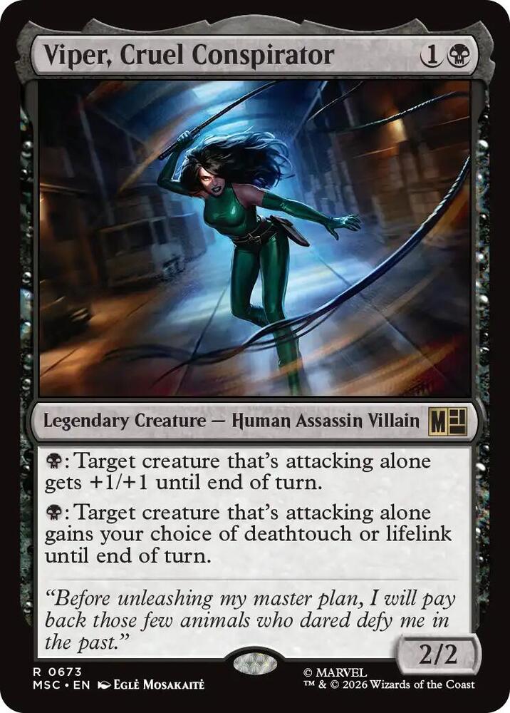 Viper, Cruel Conspirator 673 (Commander: Marvel Super Heroes)  - Foil