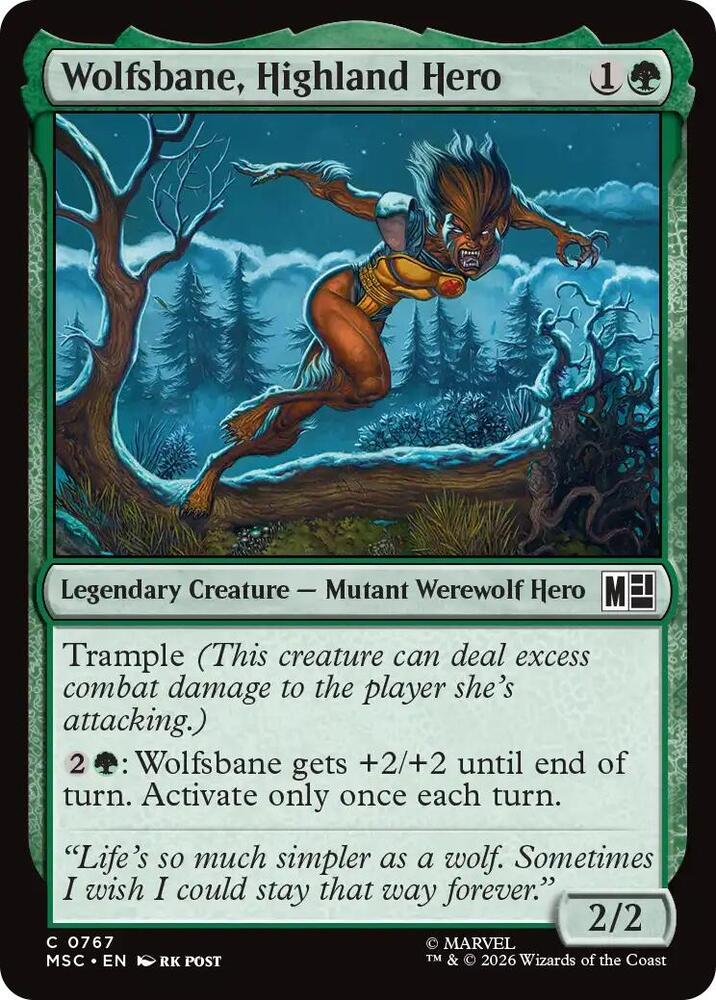 Wolfsbane Highland Hero 767 (Commander: Marvel Super Heroes)  - Foil