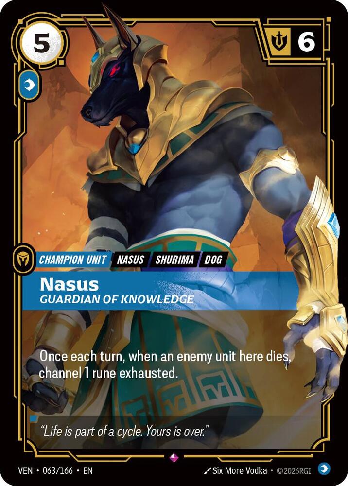 Nasus - Guardian of Knowledge 063/166 (Vendetta)  - Foil
