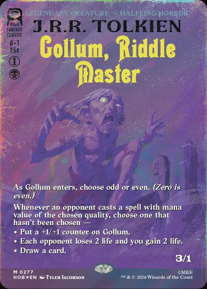 Gollum, Riddle Master 277 (The Hobbit)  - Borderless Surge Foil