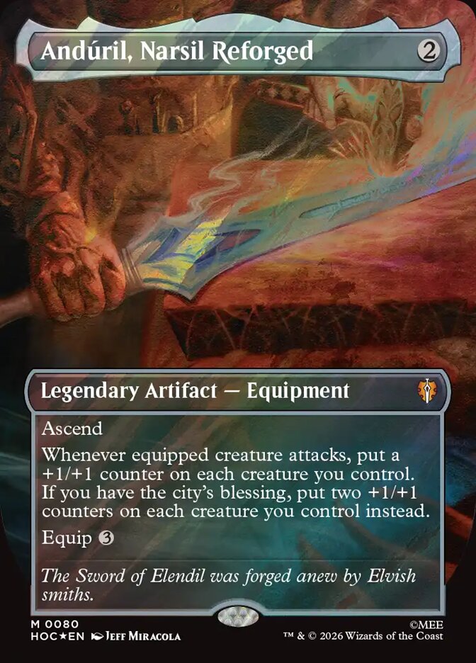 Andúril, Narsil Reforged 80 (The Hobbit: Eternal-Legal)  - Borderless Surge Foil