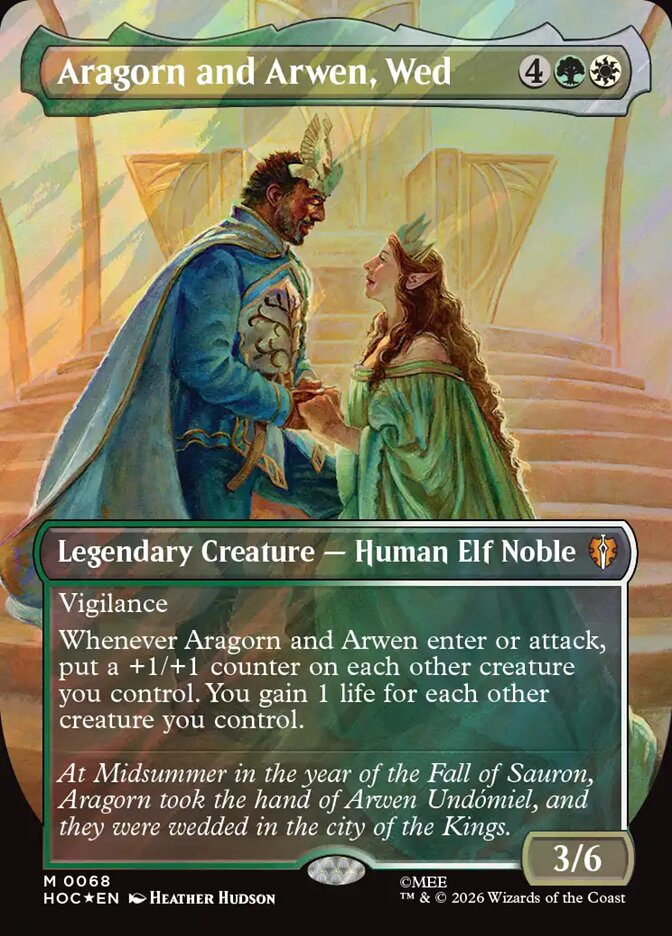 Aragorn and Arwen, Wed 68 (The Hobbit: Eternal-Legal)  - Borderless Surge Foil