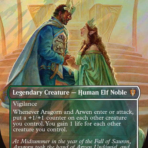Aragorn and Arwen, Wed 68 (The Hobbit: Eternal-Legal)  - Borderless Surge Foil