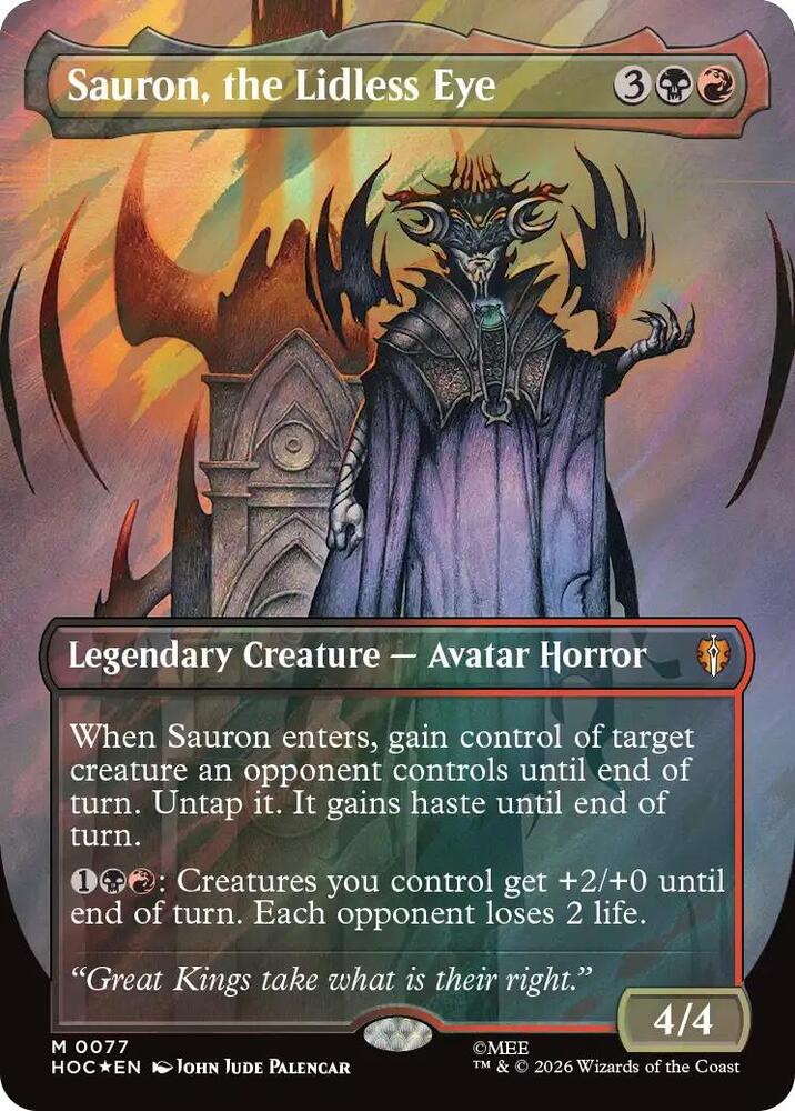 Sauron, the Lidless Eye 77 (The Hobbit: Eternal-Legal)  - Borderless Surge Foil