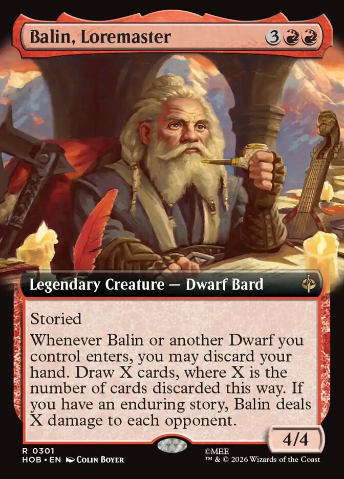 Balin, Loremaster 301 (The Hobbit)  - Extended Art Foil