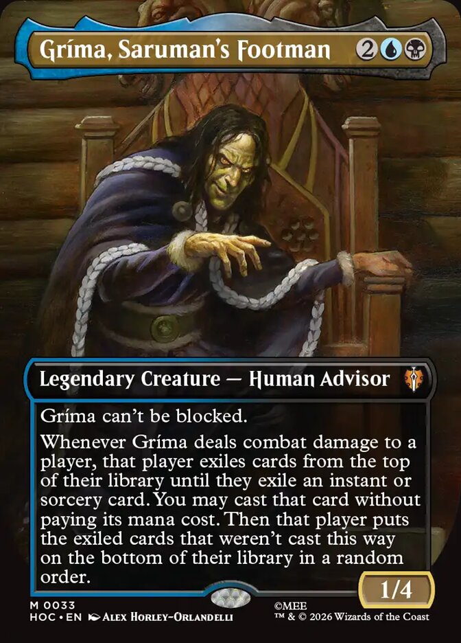 Gríma, Saruman's Footman 33 (The Hobbit: Eternal-Legal)  - Borderless Foil