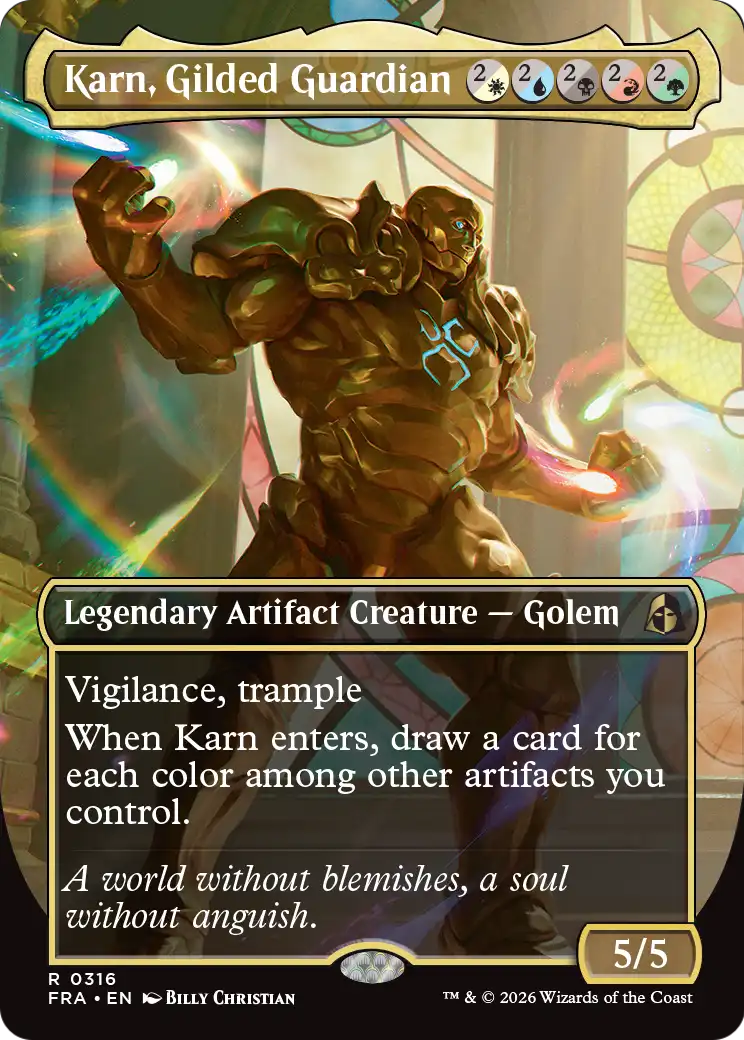 Karn, Gilded Guardian 316 (Reality Fracture)  - Borderless