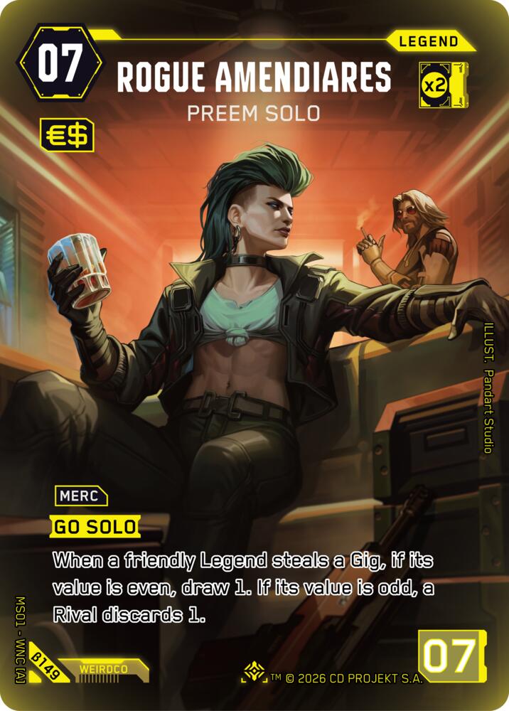Rogue Amendiares Preem Solo ILegend B149 (Welcome to Night City - Beta)  - Foil