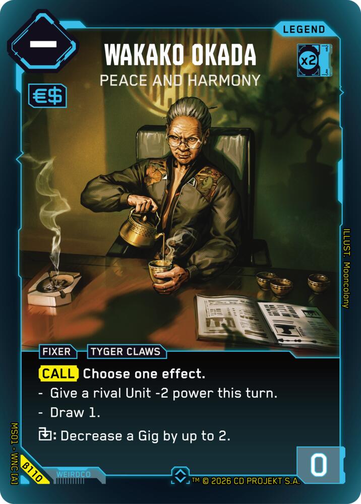 Wakako Okada Peace and Harmony Rare B110 (Welcome to Night City - Beta)  - Foil