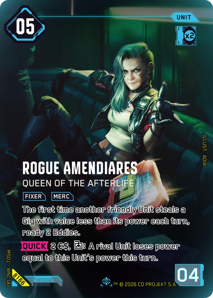 Rogue Amendiares Queen of the Afterlife IO B166 (Welcome to Night City - Beta)  - Foil