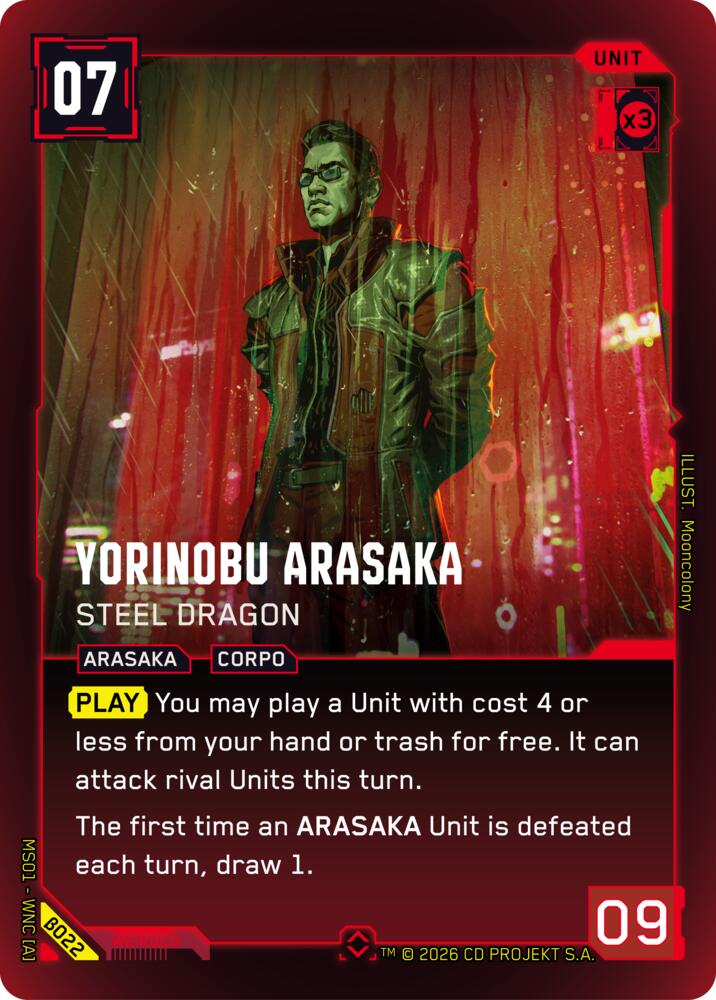 Yorinobu Arasaka Steel Dragon B022 (Welcome to Night City - Beta)  - Foil