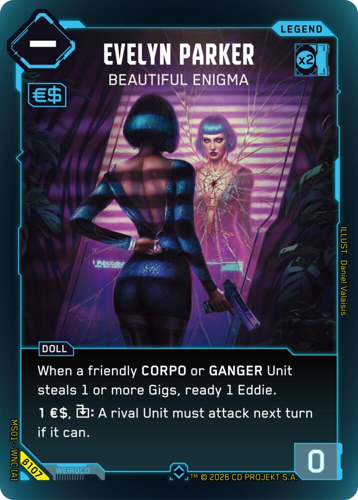 Evelyn Parker Beautiful Enigma Rare B107 (Welcome to Night City - Beta)  - Foil