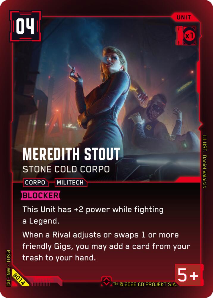 Meredith Stout Stone Cold Corpo B014 (Welcome to Night City - Beta)  - Foil