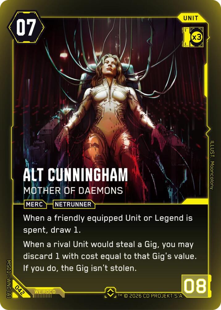 Alt Cunningham Mother of Daemons Rare B042 (Welcome to Night City - Beta)  - Foil