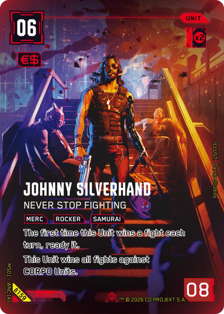 Johnny Silverhand Never Stop Fighting IO B159 (Welcome to Night City - Beta)  - Foil