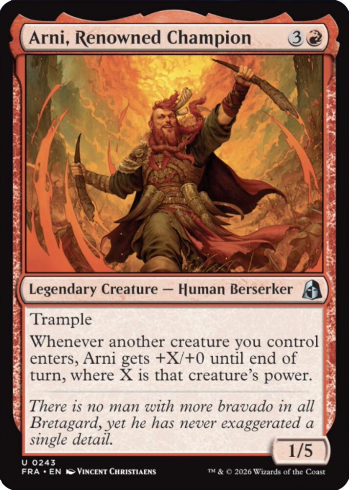 Arni, Renowned Champion 243 (Reality Fracture)  - Foil