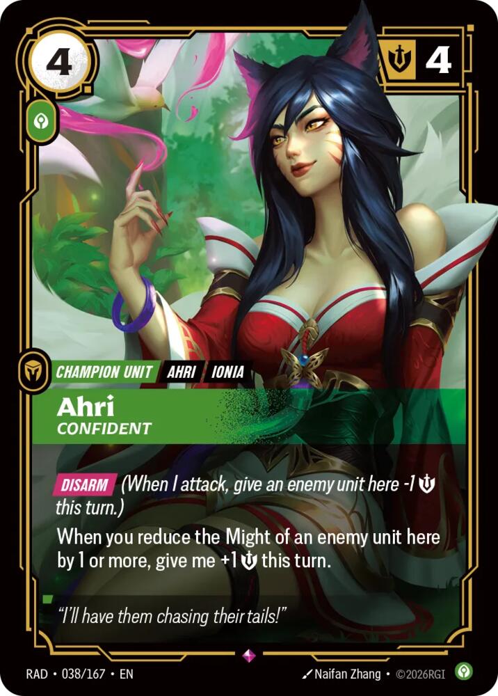 Ahri - Confident 038/167 (Radiance)  - Foil