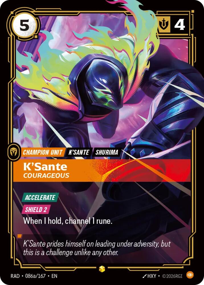 KSante Courageous Alternate Art 086a/167 (Radiance)  - Foil